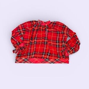 New York & Company Plaid Blouse (XL).